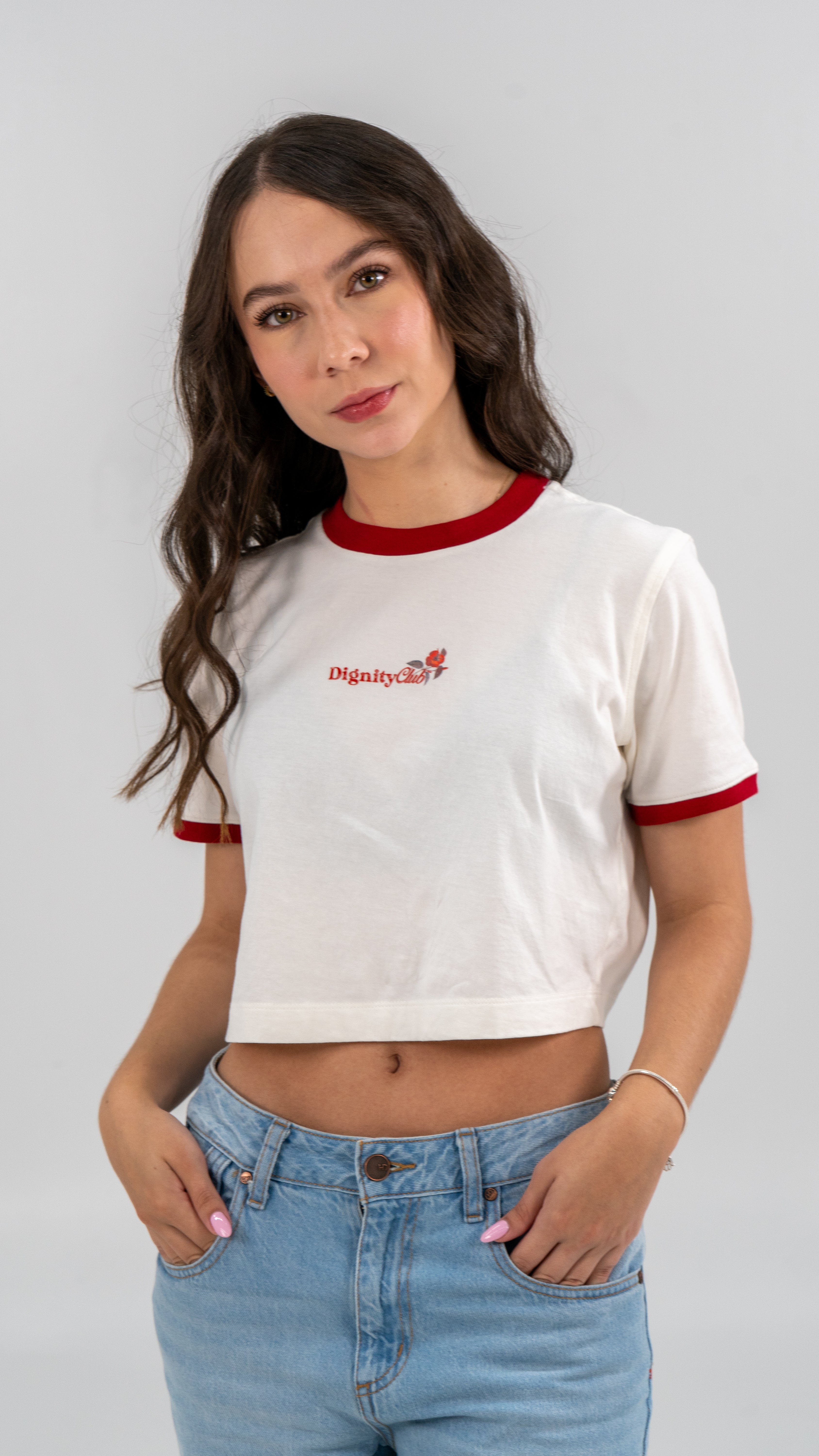 Camiseta Crop Blanca