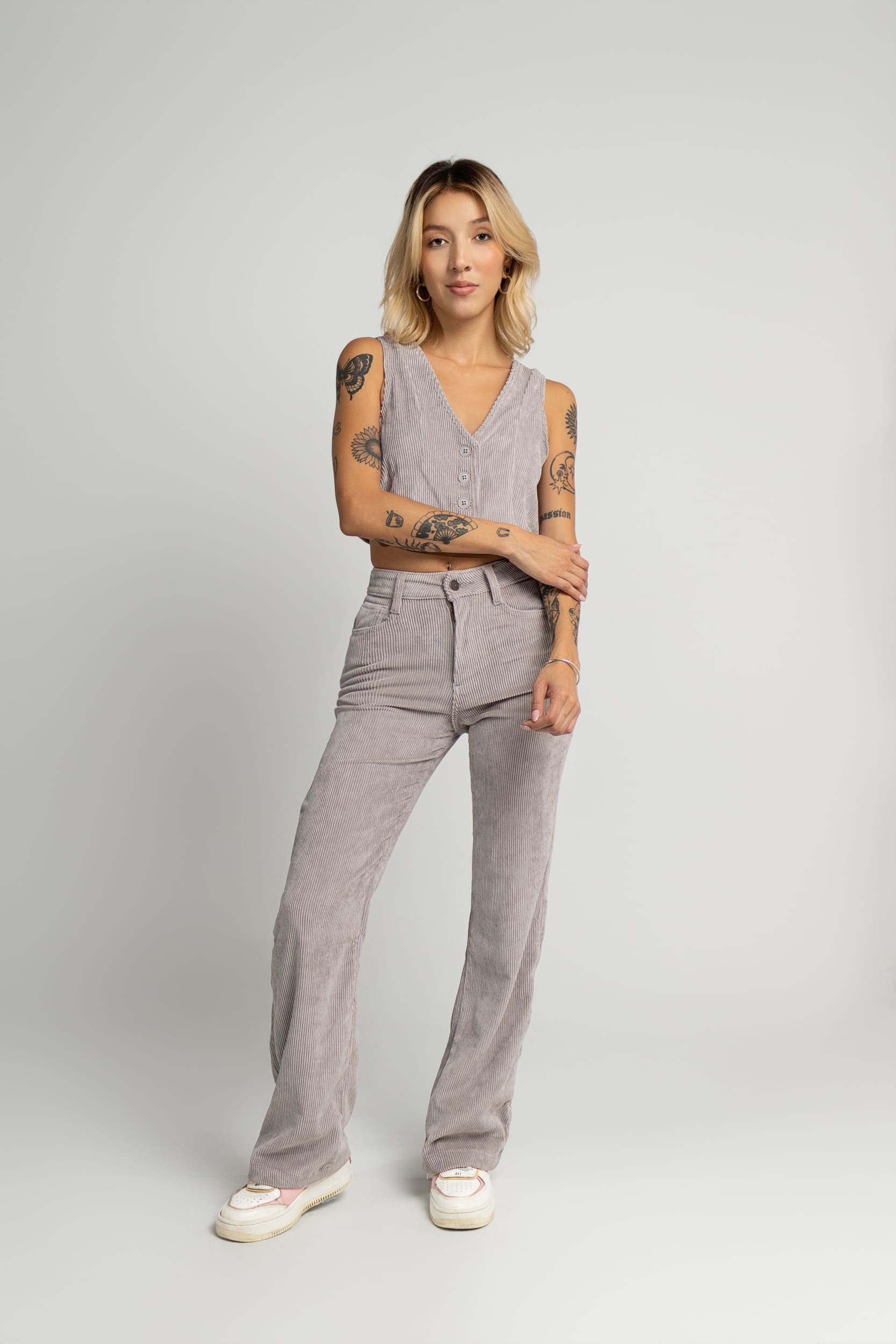 chaleco corduroy Gris